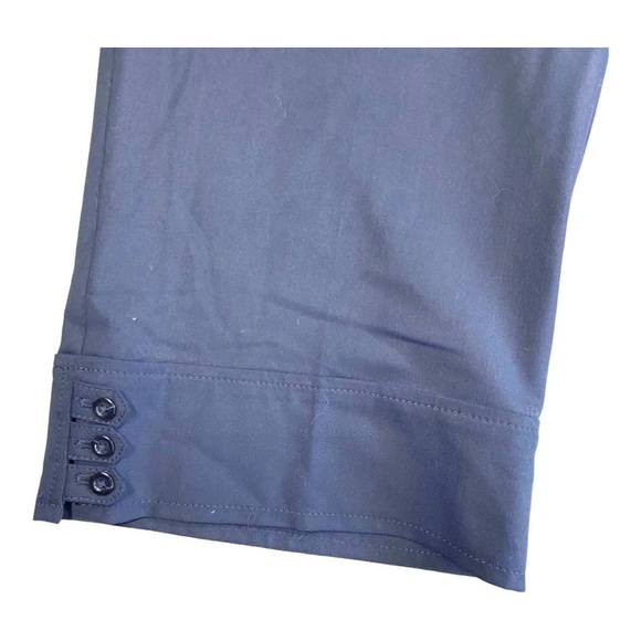 Ann Taylor navy capri pants button hem women's 12 - Picture 3 of 12